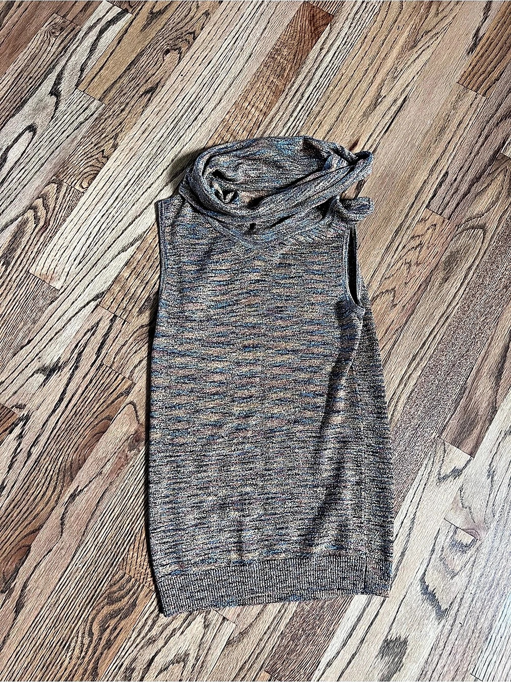 BCBGMAXAZRIA Cowl Neck Sweater in Brown & Blue XS Like New